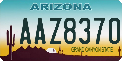 AZ license plate AAZ8370