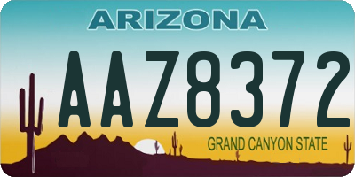 AZ license plate AAZ8372