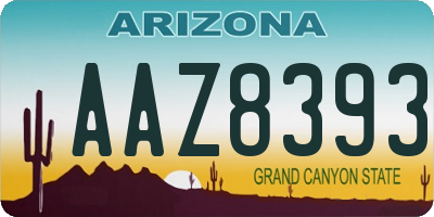 AZ license plate AAZ8393