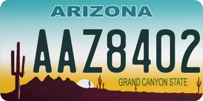 AZ license plate AAZ8402