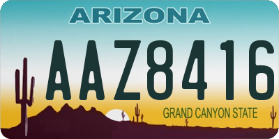 AZ license plate AAZ8416