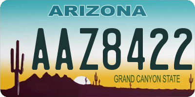 AZ license plate AAZ8422