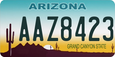 AZ license plate AAZ8423