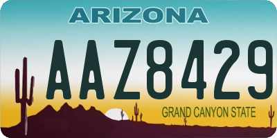 AZ license plate AAZ8429