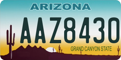 AZ license plate AAZ8430