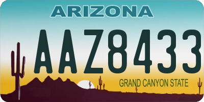 AZ license plate AAZ8433