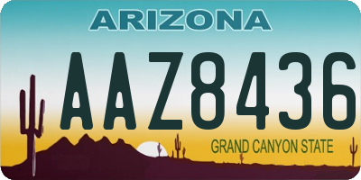 AZ license plate AAZ8436