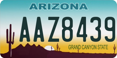 AZ license plate AAZ8439