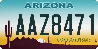 AZ license plate AAZ8471