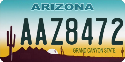 AZ license plate AAZ8472