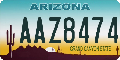 AZ license plate AAZ8474