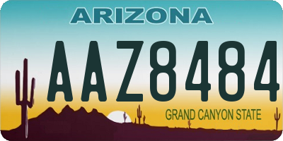 AZ license plate AAZ8484