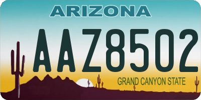 AZ license plate AAZ8502