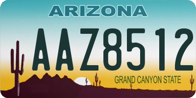 AZ license plate AAZ8512
