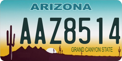 AZ license plate AAZ8514