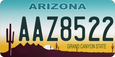 AZ license plate AAZ8522