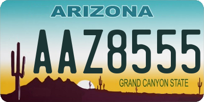 AZ license plate AAZ8555