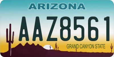 AZ license plate AAZ8561