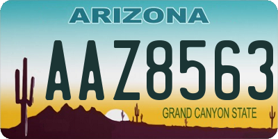 AZ license plate AAZ8563