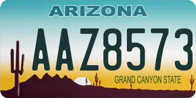 AZ license plate AAZ8573