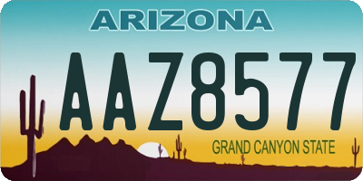 AZ license plate AAZ8577