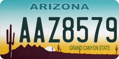 AZ license plate AAZ8579