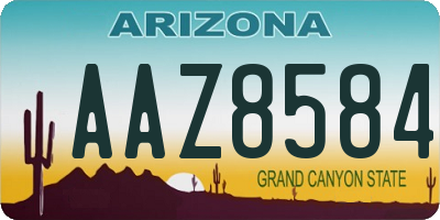 AZ license plate AAZ8584