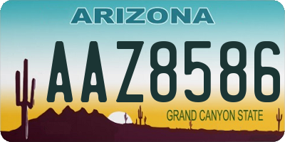AZ license plate AAZ8586