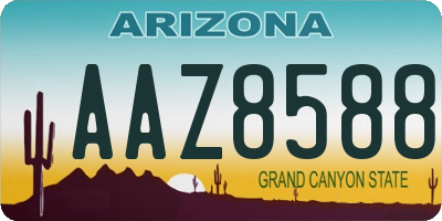 AZ license plate AAZ8588