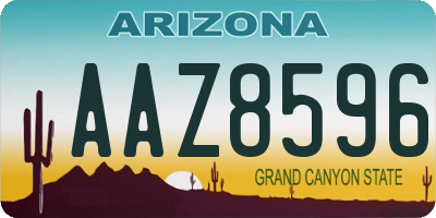 AZ license plate AAZ8596