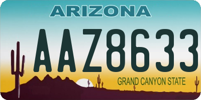 AZ license plate AAZ8633