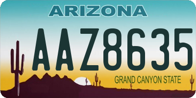 AZ license plate AAZ8635