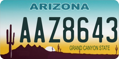 AZ license plate AAZ8643