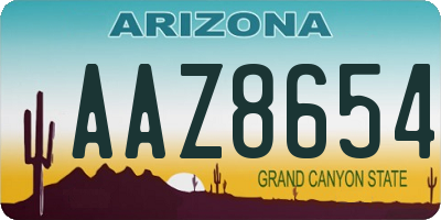 AZ license plate AAZ8654