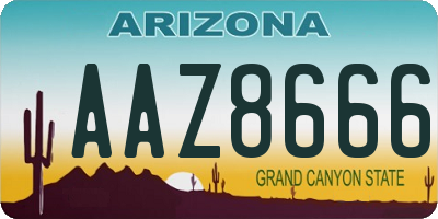 AZ license plate AAZ8666