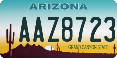 AZ license plate AAZ8723