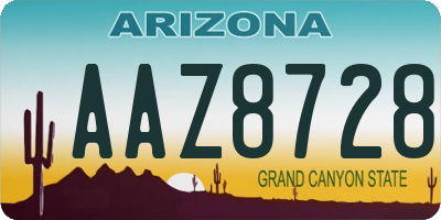 AZ license plate AAZ8728