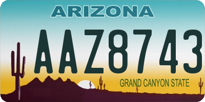 AZ license plate AAZ8743