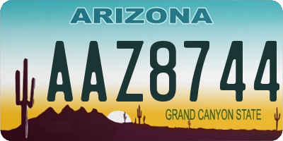AZ license plate AAZ8744