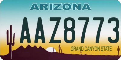 AZ license plate AAZ8773