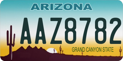 AZ license plate AAZ8782