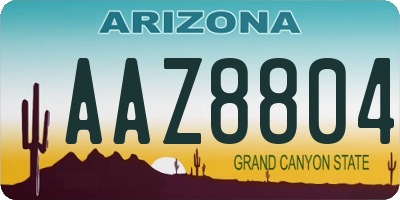 AZ license plate AAZ8804