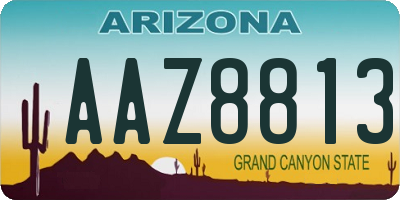 AZ license plate AAZ8813