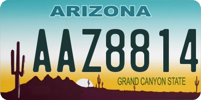AZ license plate AAZ8814