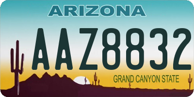 AZ license plate AAZ8832