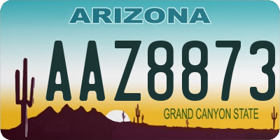 AZ license plate AAZ8873
