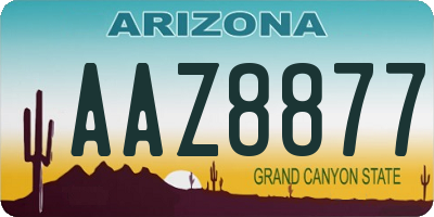 AZ license plate AAZ8877