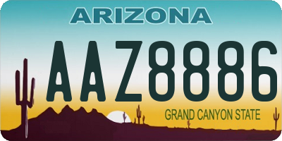 AZ license plate AAZ8886