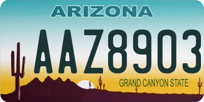 AZ license plate AAZ8903