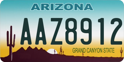 AZ license plate AAZ8912